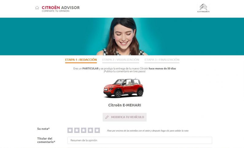 Pon nota a los Citroën en su web.