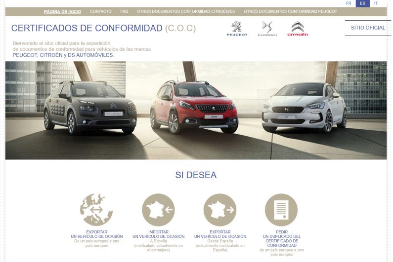 COC Citroën o DS Automobiles: 200€ por cada certificado de conformidad.